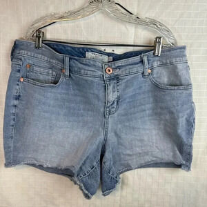Torrid Jean Shorts Womens Size 18 Blue Cut Off Denim Stretch